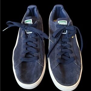 Puma Navy Blue Suede Sneakers